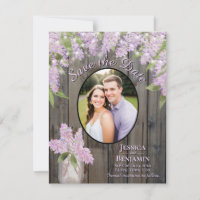 Lilacs & Lights on Barn Wood Purple Wedding