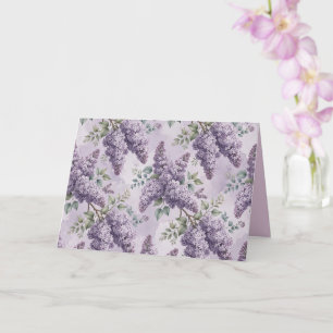 Lilacs Lilac Blossoms Sage Green Dusty Lavender Card