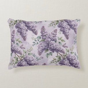 Lilacs Lilac Blossoms Sage Green Dusty Lavender Decorative Cushion