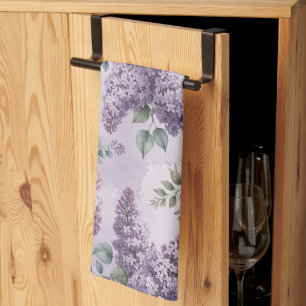 Lilacs Lilac Blossoms Sage Green Dusty Lavender Tea Towel