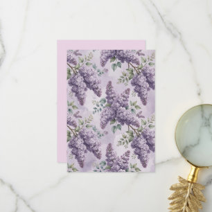 Lilacs Lilac Blossoms Sage Green Dusty Lavender Thank You Card