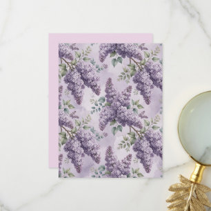 Lilacs Lilac Blossoms Sage Green Dusty Lavender Thank You Card