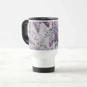 Lilacs Lilac Blossoms Sage Green Dusty Lavender  Travel Mug