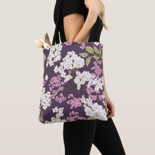 Lilacs On Purple Tote Bag