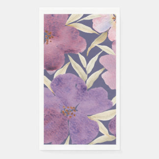 Lilacs on watercolor violet background napkin
