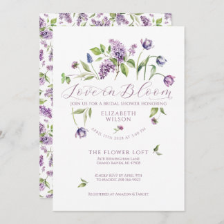 Lilacs & Spring Flowers Bridal Shower Invitation