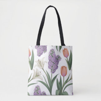 Lilacs Tulips Lilies Shopping Errand Tote Bag