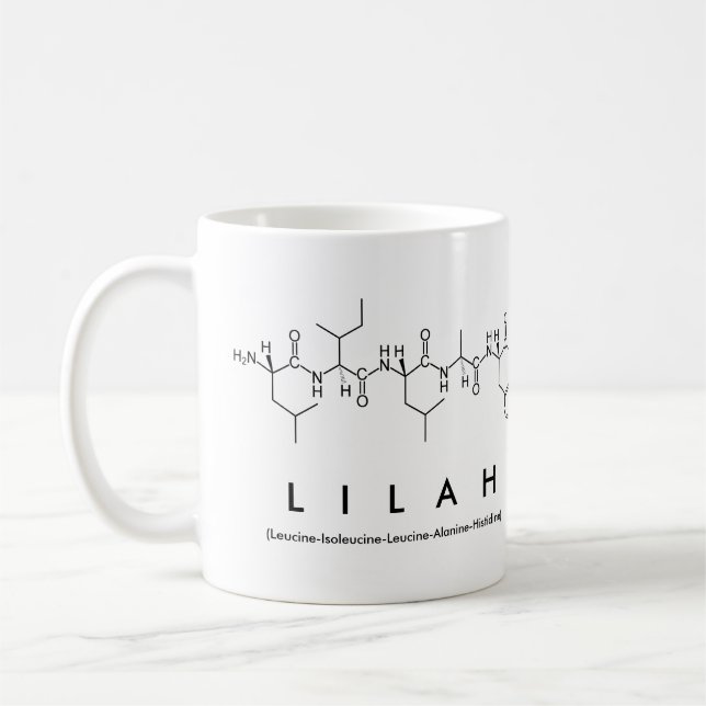 Lilah peptide name mug (Left)