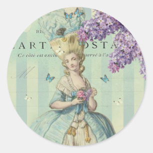 Lilas au printemps classic round sticker