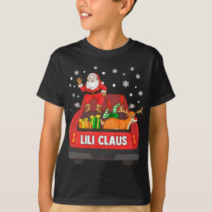 Lili Claus Red Truck Santa Reindeer Elf Christmas T-Shirt
