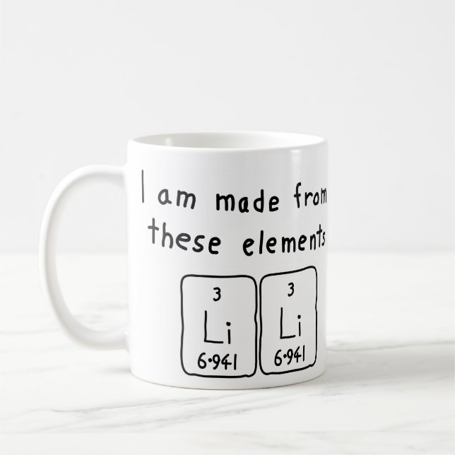 Lili periodic table name mug (Left)