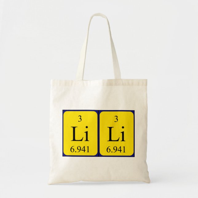 Lili periodic table name tote bag (Front)