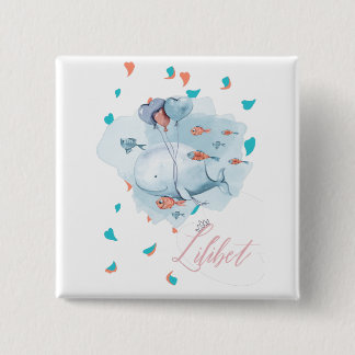 Lilibet Named Magical WHALE Gifts for Girls 15 Cm Square Badge