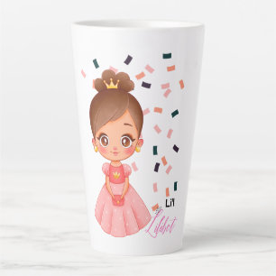 Lilibet Named Peach Princess Gifts for Girls Latte Mug