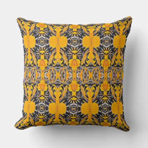 Lilies 2, A bright, abstract floral design Cushion