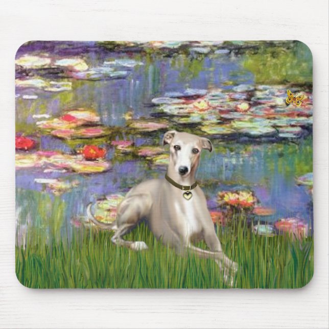Lilies 2 - Whippet #2 Mouse Pad (Front)