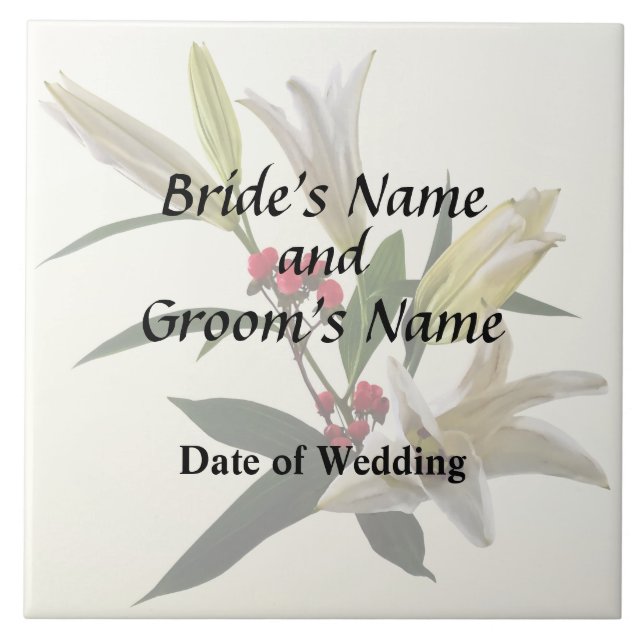 Lilies and Berries Wedding Supplies Tile (Front)