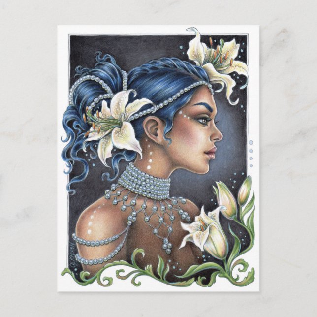 Lilies and Pearls Postcard (Front)