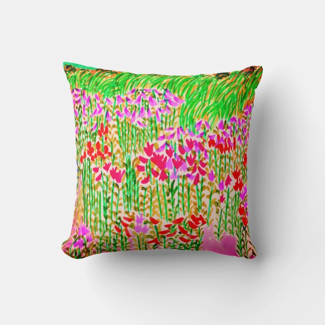 Lilies Everywhere Throw Pillow (Front)