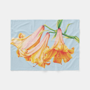 Lilies fine art botanic bell lily flowers  fleece blanket
