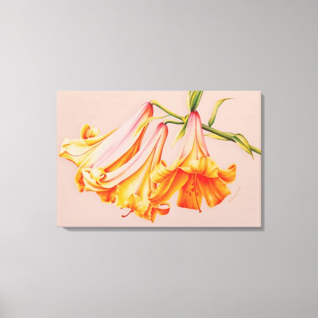 Lilies fine art botanical canvas print large (Front)