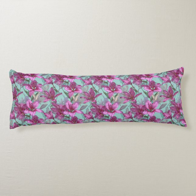 Lilies Flower Stylish Living Modern Maternity Body Cushion (Back)