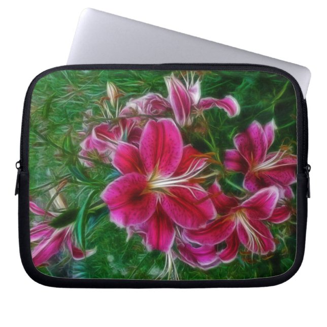 Lilies - Garden Flowers Flora Art Gifts Laptop Sleeve (Front)