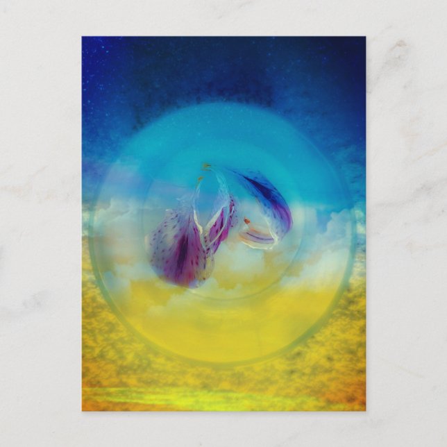 Lilies heart, abstract surreal artwork postcard (Front)