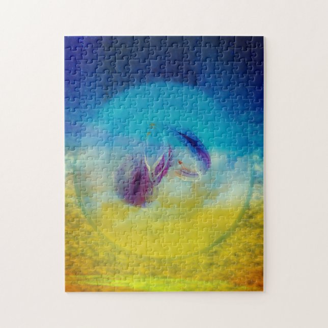 Lilies heart, abstract surreal artwork poster jigsaw puzzle (Vertical)