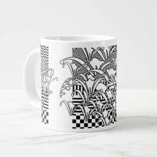 Lilies In Black And White  Large Coffee Mug