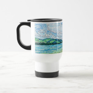 Lilies in Lake Travel Mug