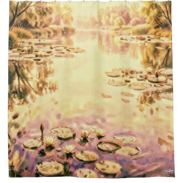 lilies in the pond shower curtain (Front)