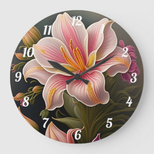 Lilies Large Clock