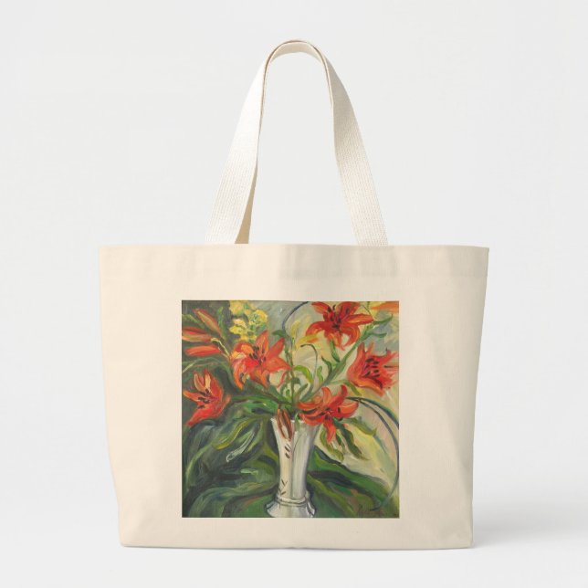 Lilies Large Tote Bag (Front)
