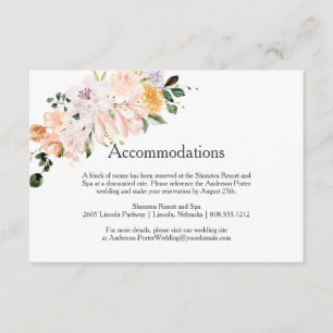Lilies, Magnolias, Roses, Peonies Accommodations   Enclosure Card