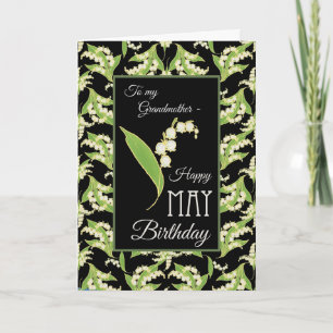 Lilies May Birthday Card, Black: Grandmother Card