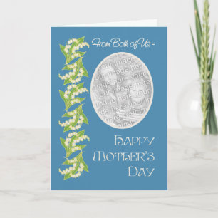 Lilies Mothers Day Photo Card, Blue: Both of Us Card