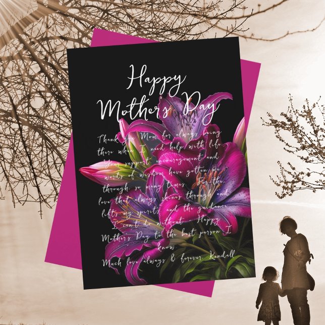 Lilies Mothers Day Thank You Message Card (Creator Uploaded)