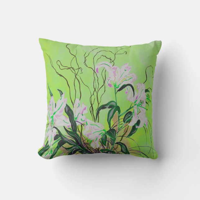 Lilies Of Destiny Throw Pillow (Front)