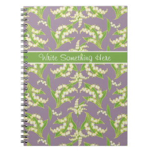 Lilies of the Valley Pattern on Mauve Spiral Notebook