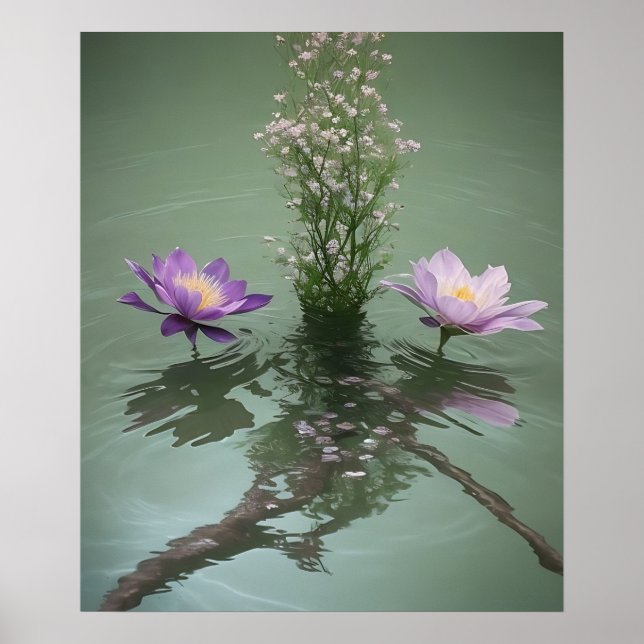 Lilies on Pond Poster (Front)