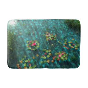 Lilies on the Water Bathmat