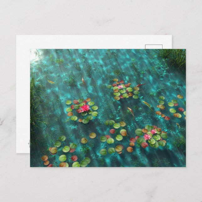 Lilies on the Water Postcard (Front/Back)