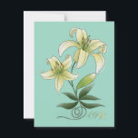 Lilies Postcard<br><div class="desc">Illustration of lilies made with love and devotion. Christian symbol of purity, grace and spiritual light, often linked to the figure of the Virgin Mary, but also to rebirth and hope. Each piece combines the refinement of the illustration and a deep reference to spiritual tradition: a special touch to give...</div>