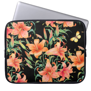 Lilies seamless background pattern.  laptop sleeve