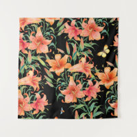 Lilies seamless background pattern.