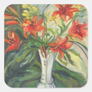 Lilies Square Sticker