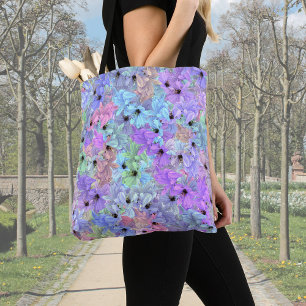 Lilies with bees  tote bag