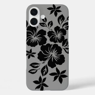 Lilikoi Hibiscus Hawaiian Floral Grey iPhone 16 Plus Case