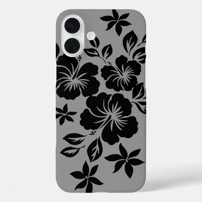 Lilikoi Hibiscus Hawaiian Floral Grey Case-Mate iPhone Case (Back)